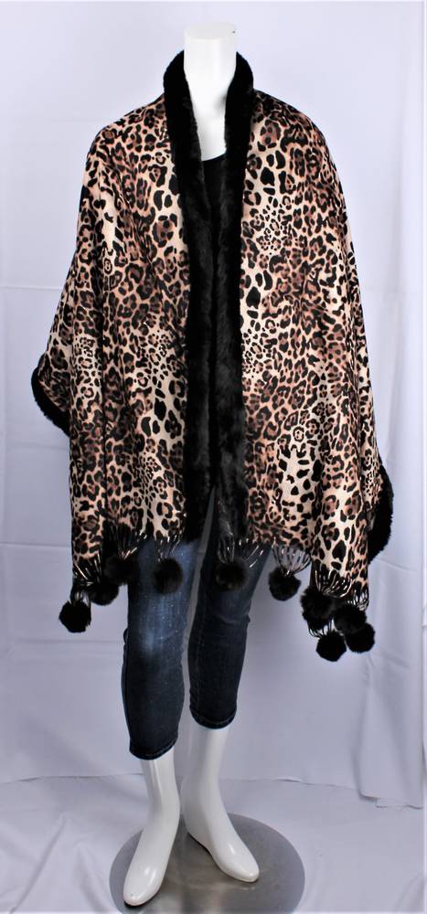 REVERSE SIDE OF THE SIX fur trimmed fashion WRAPS  STYLE: SC/4903